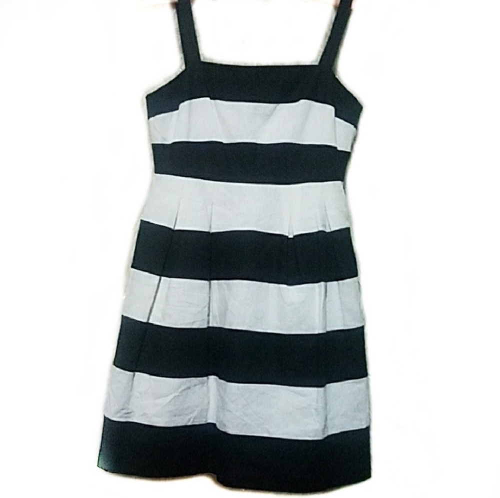Loft striped black and white sundress